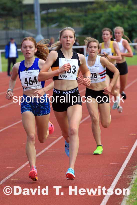 Womens under-17s 3000 metres, 2023 Northern Under-13s, Under-15s and Under-17s, Middlesbrough.  Photo: David T. Hewitson/Sports for All Pics